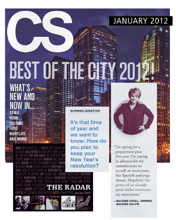 Maxine Salon in Chicago featured in Chicago Social January 2012