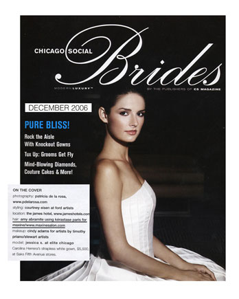 Maxine Salon Chicago featured in Chciago Social Brides December 2006
