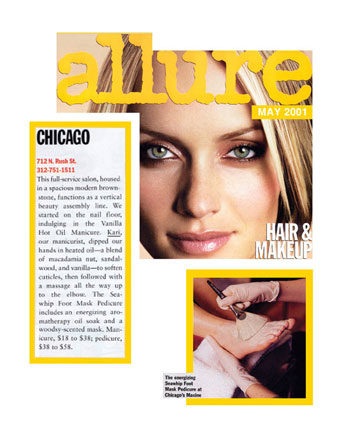 Maxine Salon in Chicago Featured in Allure Magazine May 2001