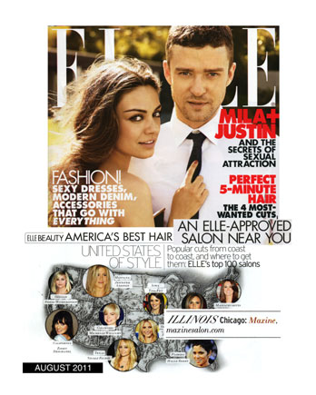 Maxine Salon in Chicago featured in Elle Magazine August 2011