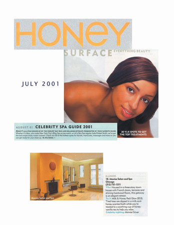 Maxine Salon in Chicago featured in Honey Magazine July 2001
