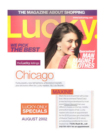 Maxine Salon featured in Lucky Magazine August 2002