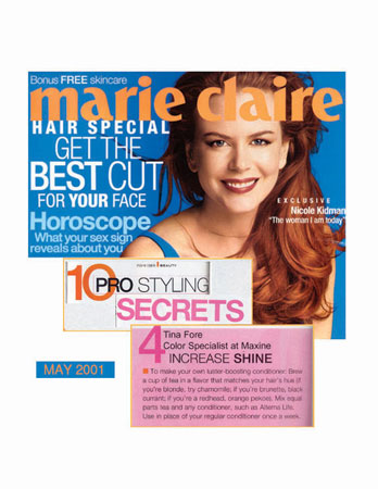 Maxine Salon Featured in Marie Claire Magazine May 2001