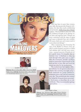 Maxine Salon Amazing Makeovers Featured in Chicago Magazine September 2001