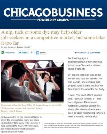 Maxine Salon's Owner Maxine Kroll featured in Crains Chicago Business October 10, 2011