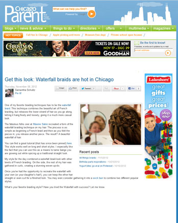 Amy Abramite of Maxine Salon featured in Chicago Parent February 28, 2012