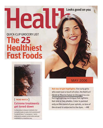 Maxine Salon in Chicago featured in Health Magazine May 2006