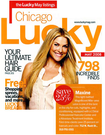 Maxine Salon in Chicago featured in Lucky Magazine 2008