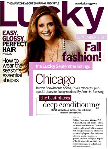 Maxine Salon in Chicago featured in Lucky Magazine September 2007