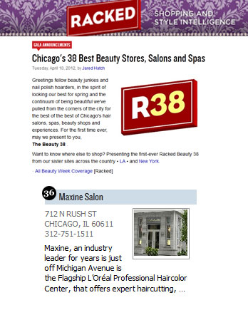 Maxine Salon featured in Racked.com April 10, 2012