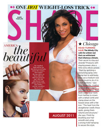 Maxine Salon in Chicago featured in Shape Magazine August 2011