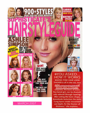 Maxine Salon's stylist featured in Sophisticates Hairstyle Guide March 2007