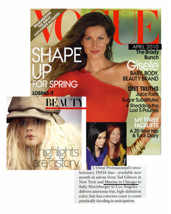 Maxine Salon in Chicago featured in Vogue Magazine April 2010