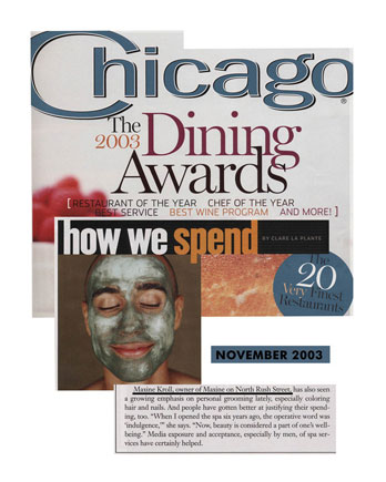 Maxine Salon featured in Chicago Magazine November 2003