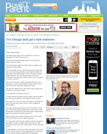 Severn Dorre of Maxine Salon featured in Chicago Parent January 7th 2013