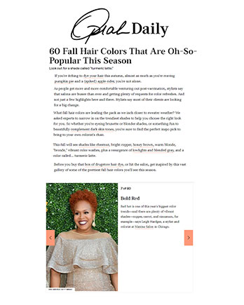Maxine Salon's Creative Director Amy Abramite featured in The Oprah Magazine August 2008
