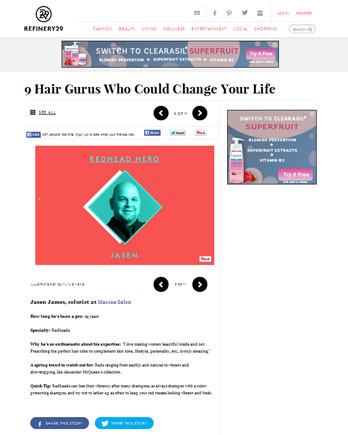 Maxine Salon featured in Refinery29 February 28, 2014