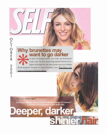 Maxine Salon featured in Self Magazine October 2001