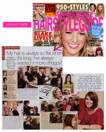 Maxine Salon's Stylist Patricia Arredondo featured in Sophisticates Hairstyle Guide August 2009